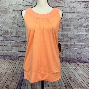 Eddie Bauer Orange Semi Sheer UPF 15 Sleeveless Top